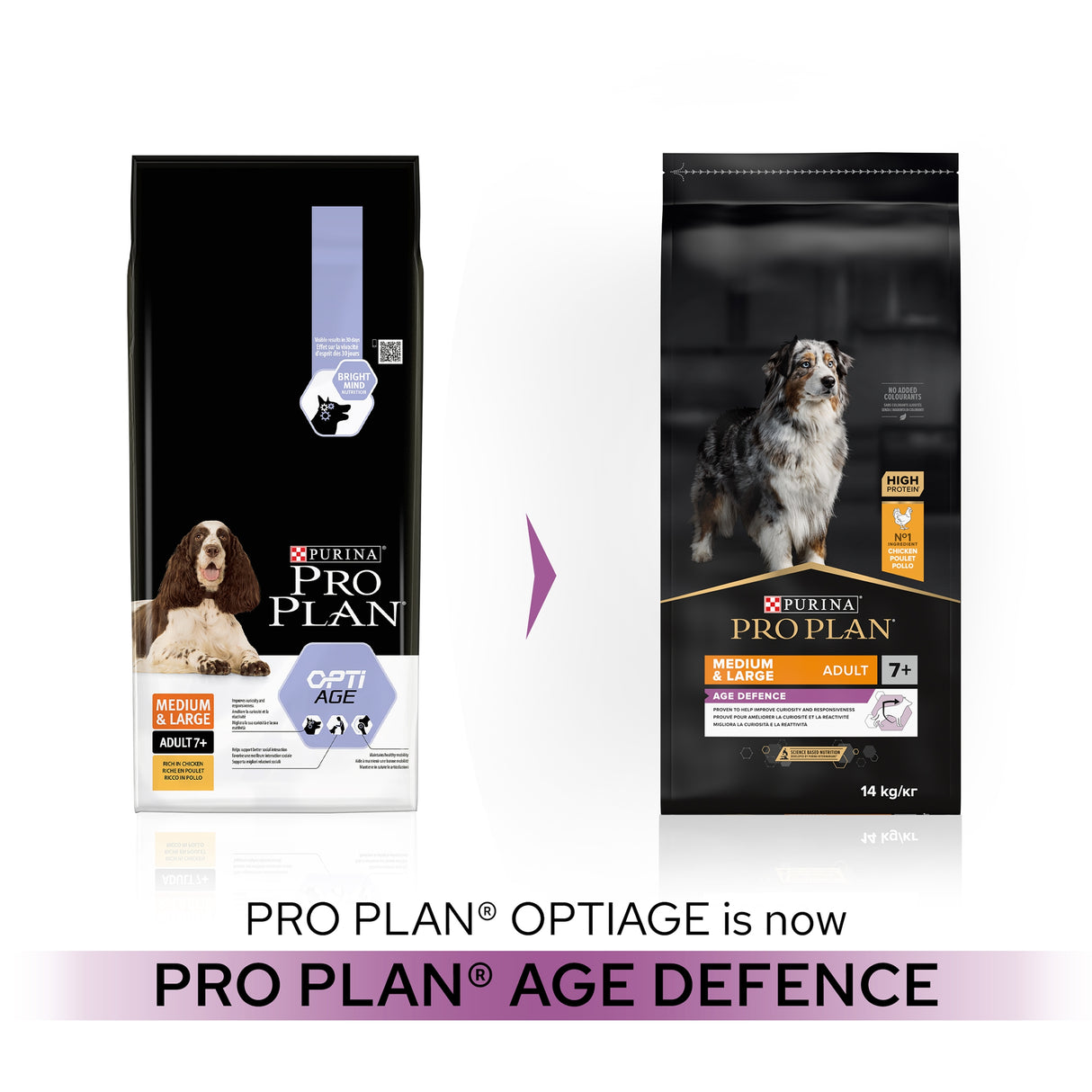 Pro Plan Dog - Adult 7+ Medium & Large Age Defence Chicken & Rice 14kg