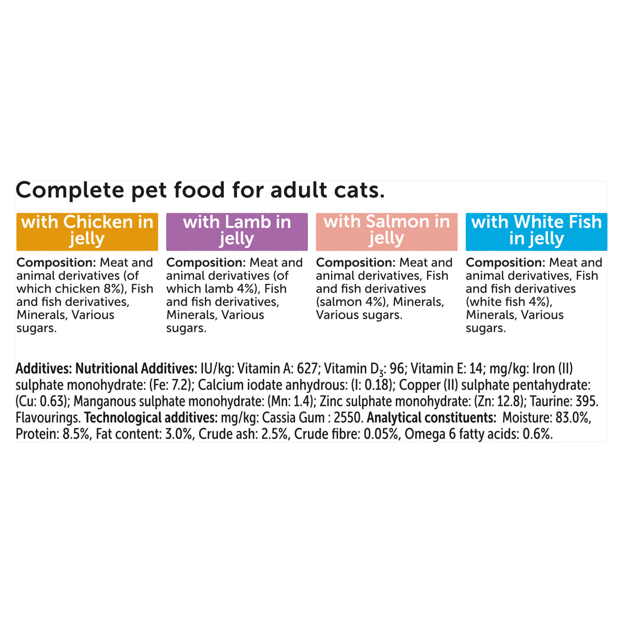 Felix Original Mixed Selection in Jelly Wet Cat Food (Chicken, Lamb, Salmon, White Fish) 40x85g