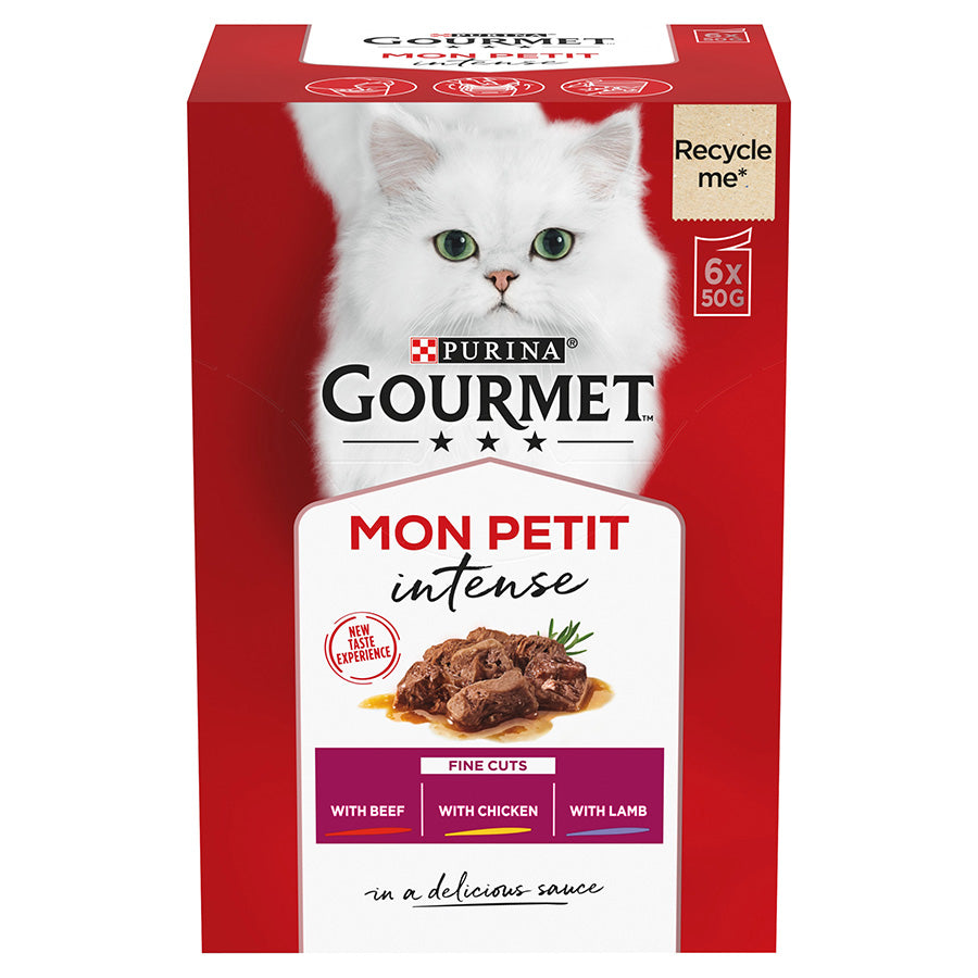 Gourmet Mon Petit Intense Pouches Meaty (Beef, Chicken & Lamb) 6x50g