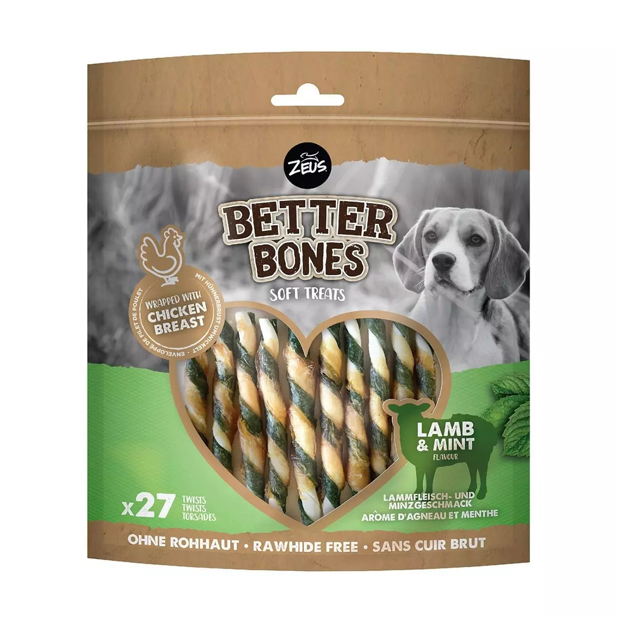 Zeus Better Bones Lamb & Mint Wrapped Twist X27