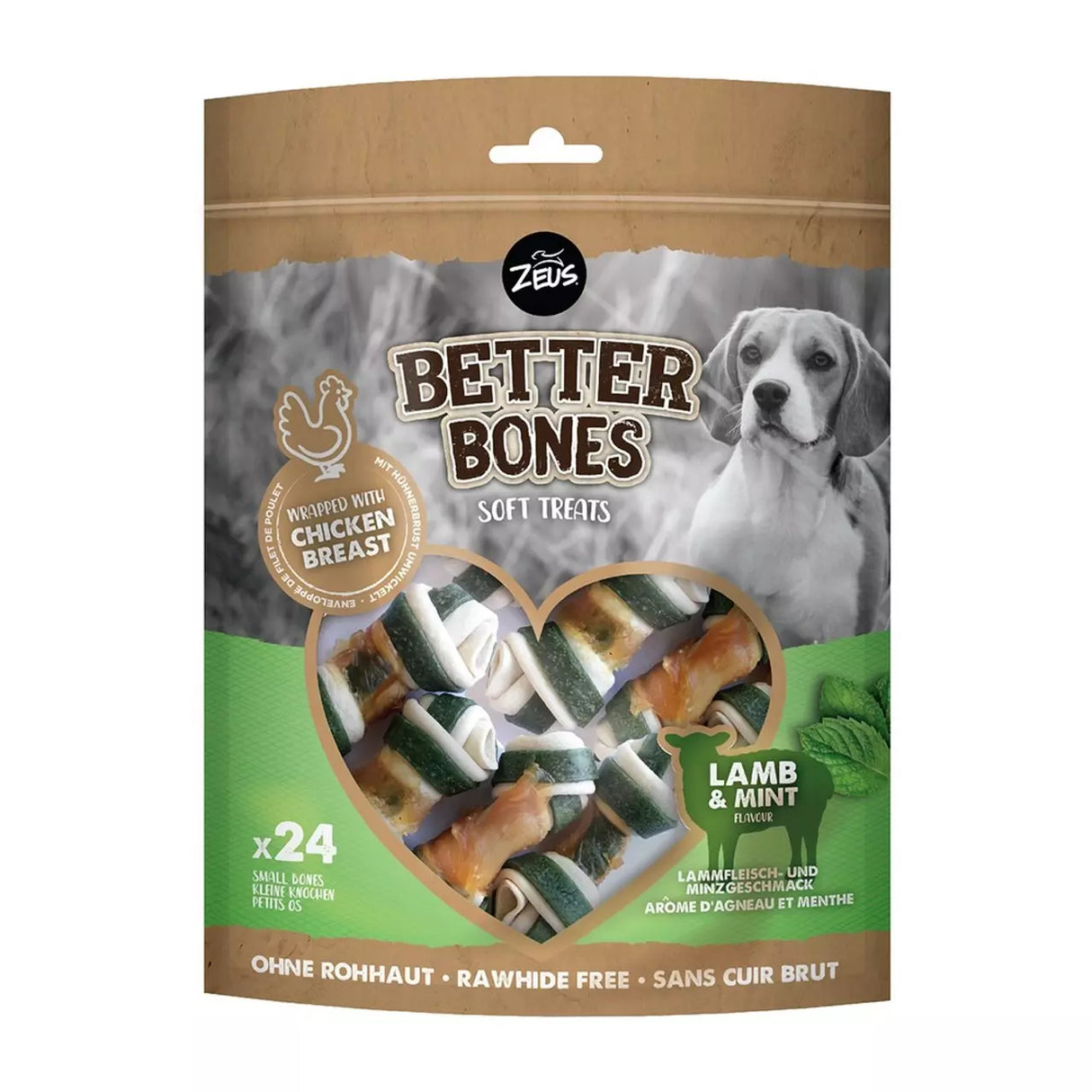 Zeus Better Bones Lamb & Mint Wrapped Bones X24