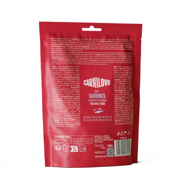 Carnilove  Sardines Enriched With Wild Garlic Soft Dog Treats 200g