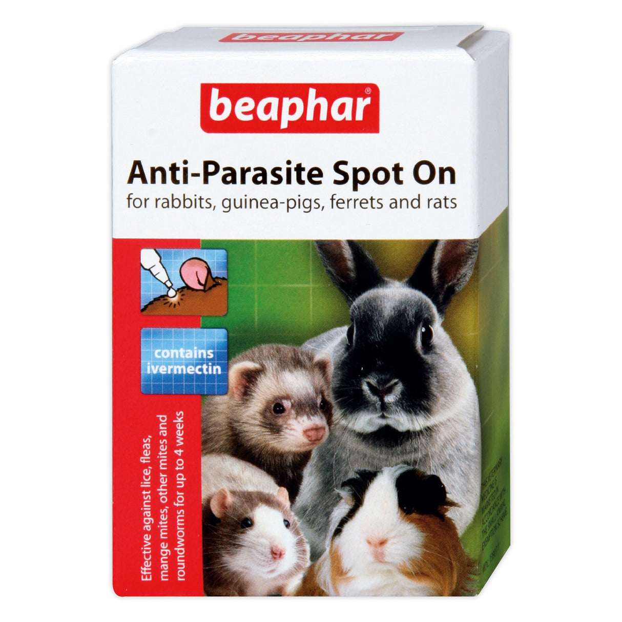 Beaphar Anti-Parasite Spot On Rabbits, Guinea Pigs, Ferrets & Rats 4 x Pipette