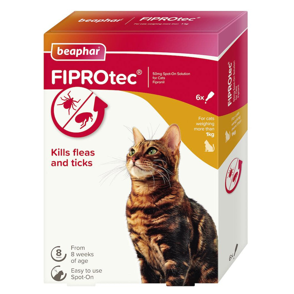 Beaphar FIPROtec Flea & Tick Spot-On for Cats 6xPipettes