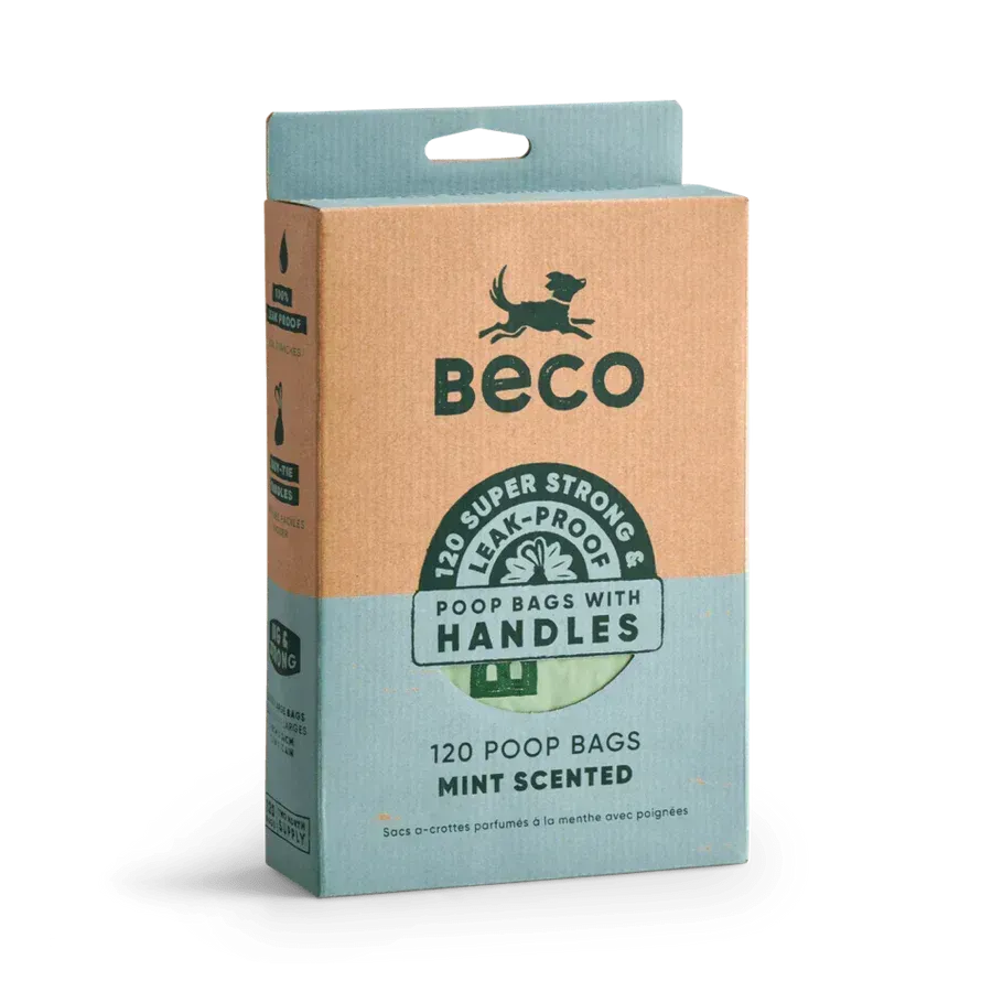 Beco Poop Bags with Handles Mint Scented 120