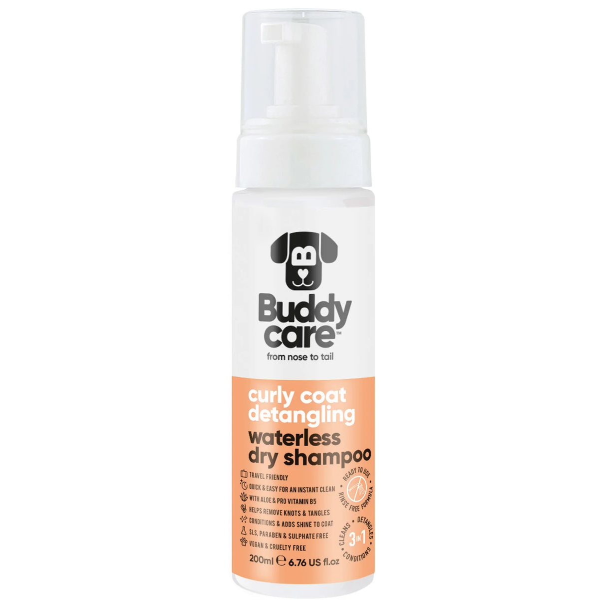 Buddy Care Curly Coat Waterless Dry Shampoo 200ml