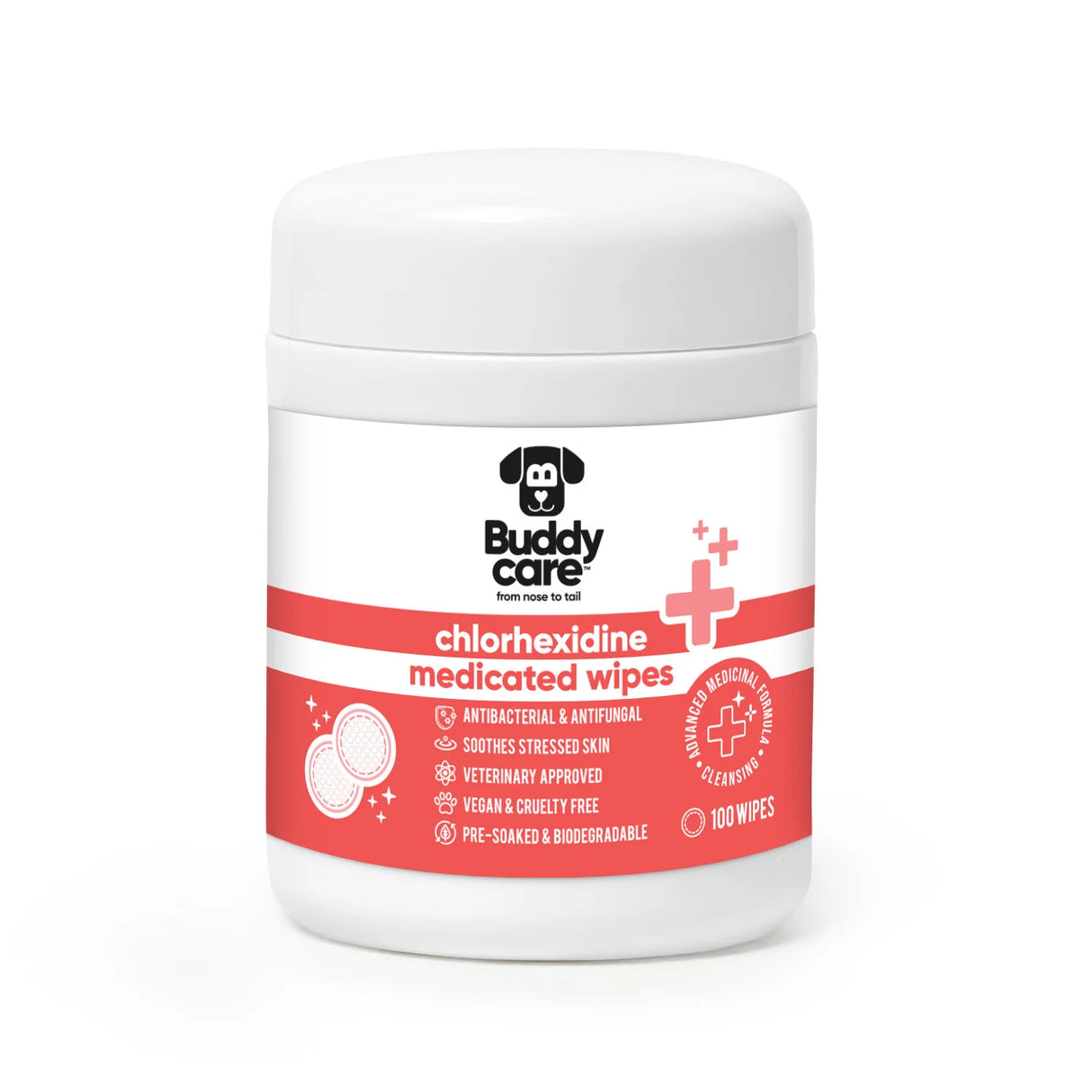 Buddy Care Chlorhexidine Medicated Wipes 100 Pack