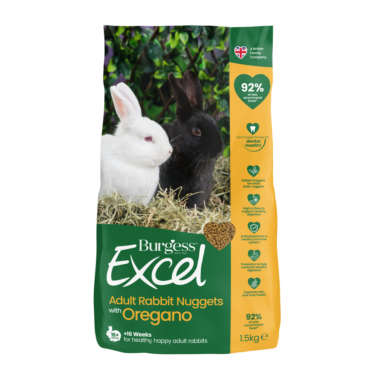 Burgess Rabbit - Excel Adult Nuggets With Oregano 1.5kg