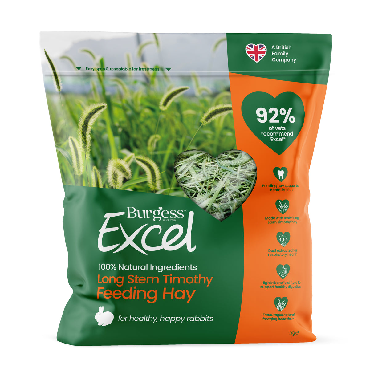 Burgess Rabbit - Excel Long Stem Feeding Hay 1kg