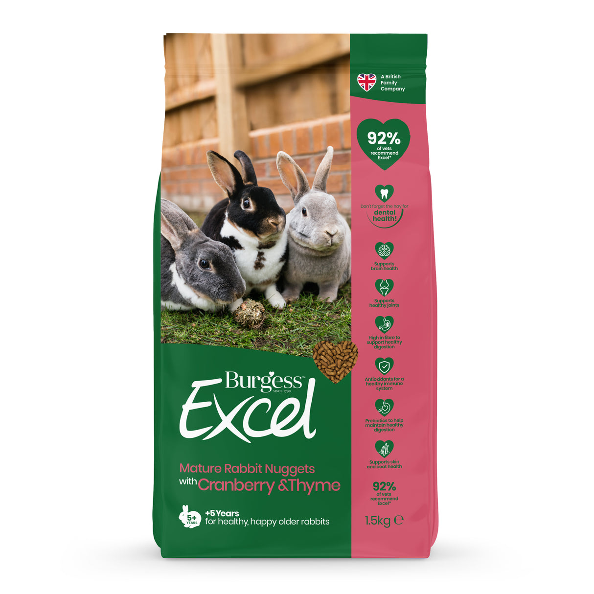 Burgess Rabbit - Excel Mature 5+ Cranberry & Thyme 1.5kg