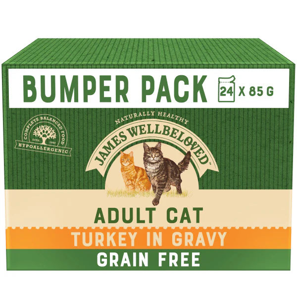 James Wellbeloved Cat - Grain Free Adult Turkey Pouches 24x85g