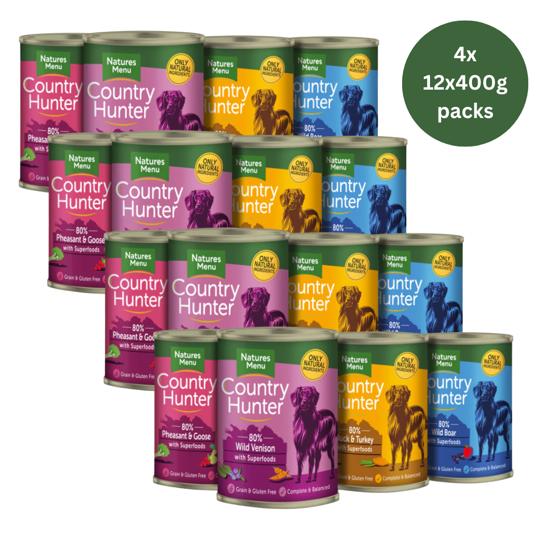 Natures Menu Dog - Country Hunter Cans Game Meat Selection 48x400g - 4 Boxes