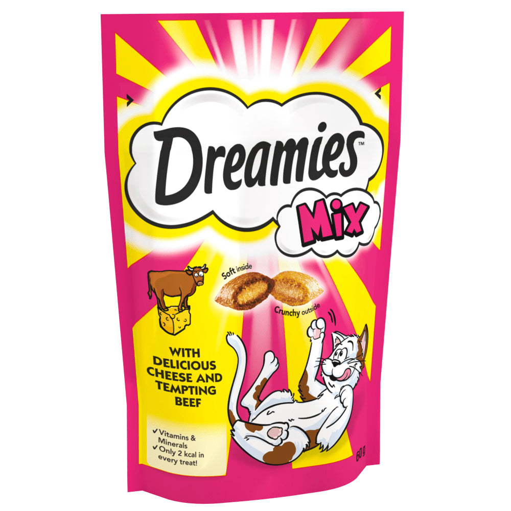 Dreamies Mix Cat Treat Biscuits With Cheese & Beef 60g