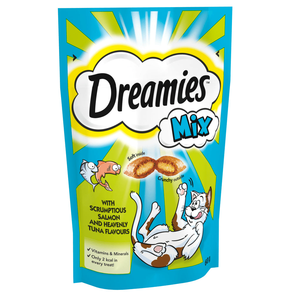 Dreamies Mix Cat Treat Biscuits With Salmon & Tuna Flavour 60g