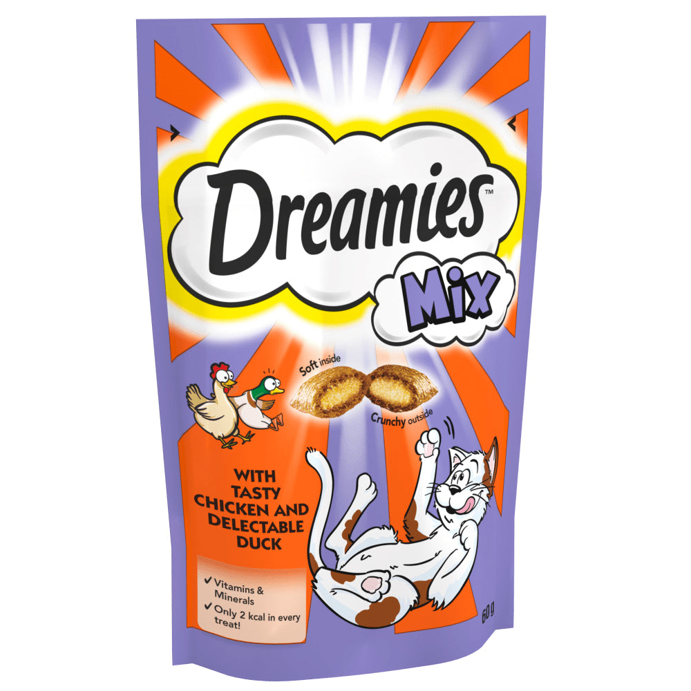 Dreamies Mix Treat Cat Biscuits With Chicken & Duck 60g