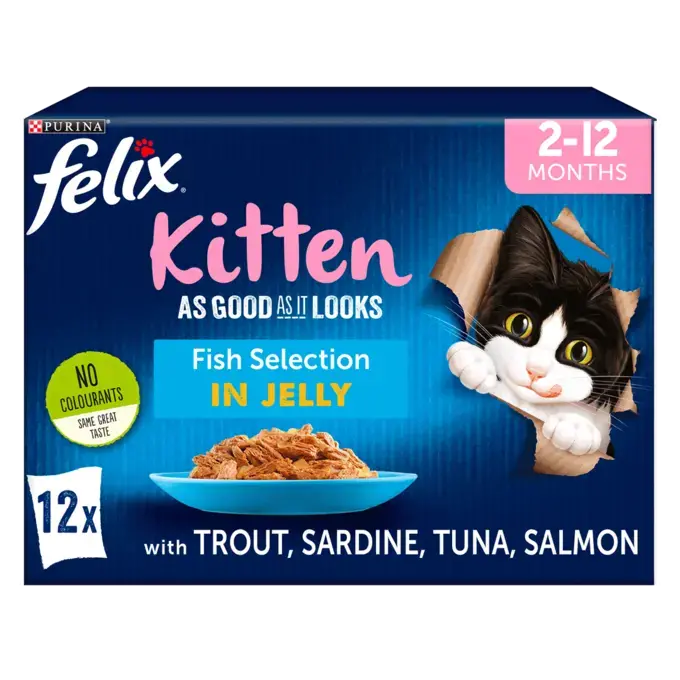 Felix As Good As it Looks Kitten Fish Selection in Jelly Wet Cat Food 12x100g