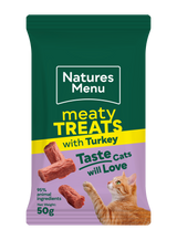 Natures Menu Cat - Meaty Treats Turkey 50g