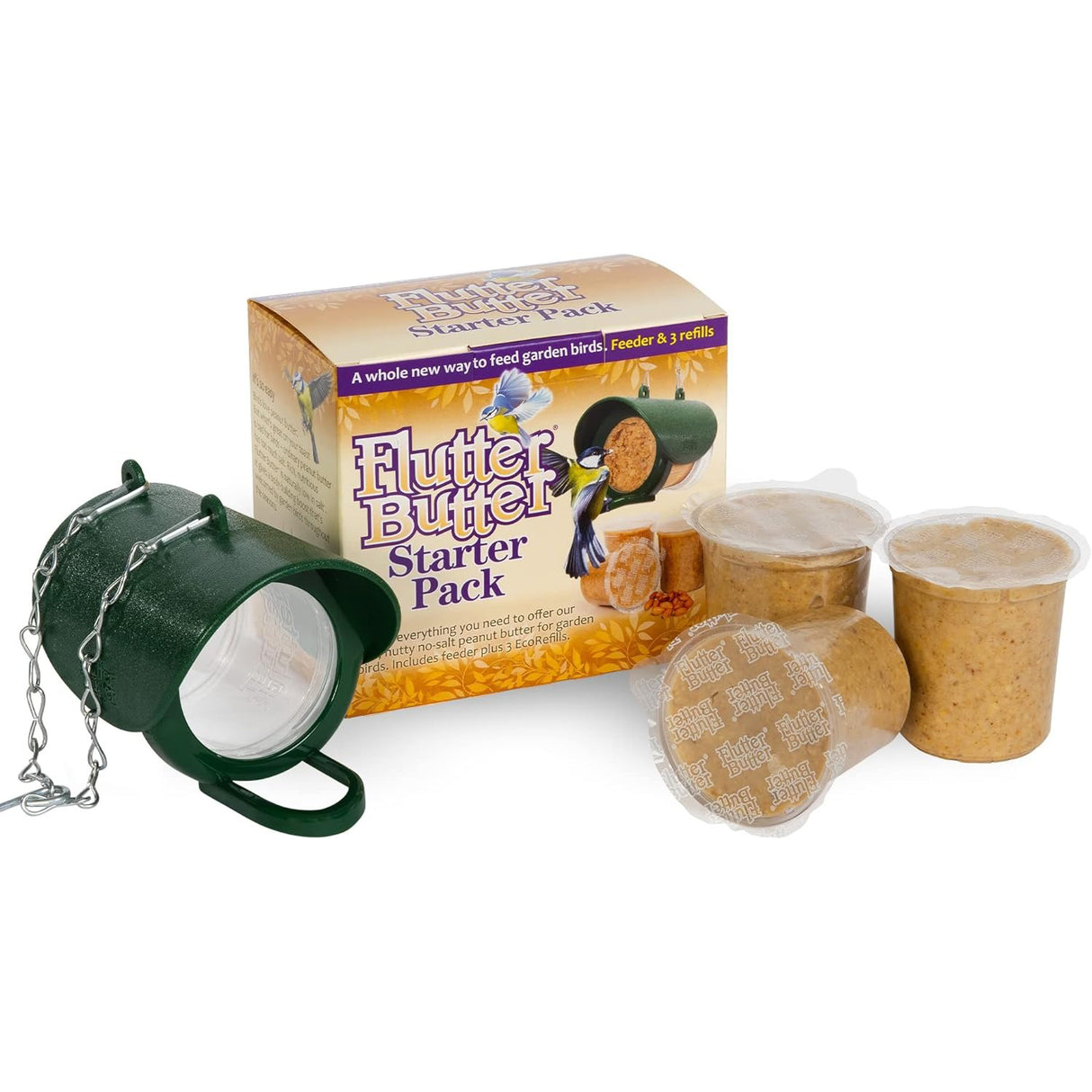 Flutter Butter Eco Refill Starter Pack - Feeder & 3 Refills