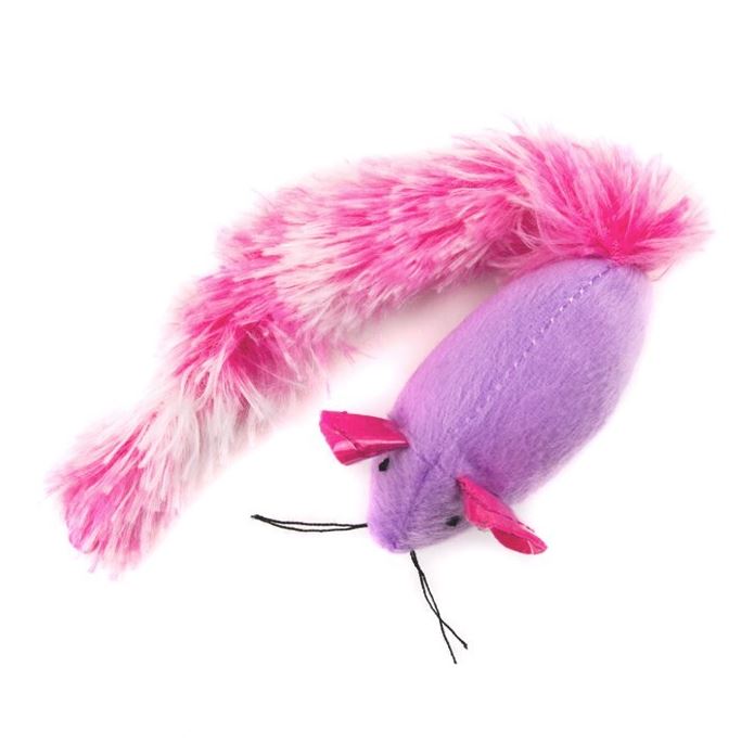 Great & Small Fiesta Plush Mouse Purple with Pink Tail Cat Toy