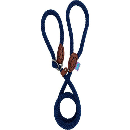 Hem & Boo Soft Touch Thin Rope Slip Lead Navy 60" (150cm)