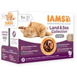 Iams Delights Wet Adult Cat Food Land & Sea In Gravy 8x85g