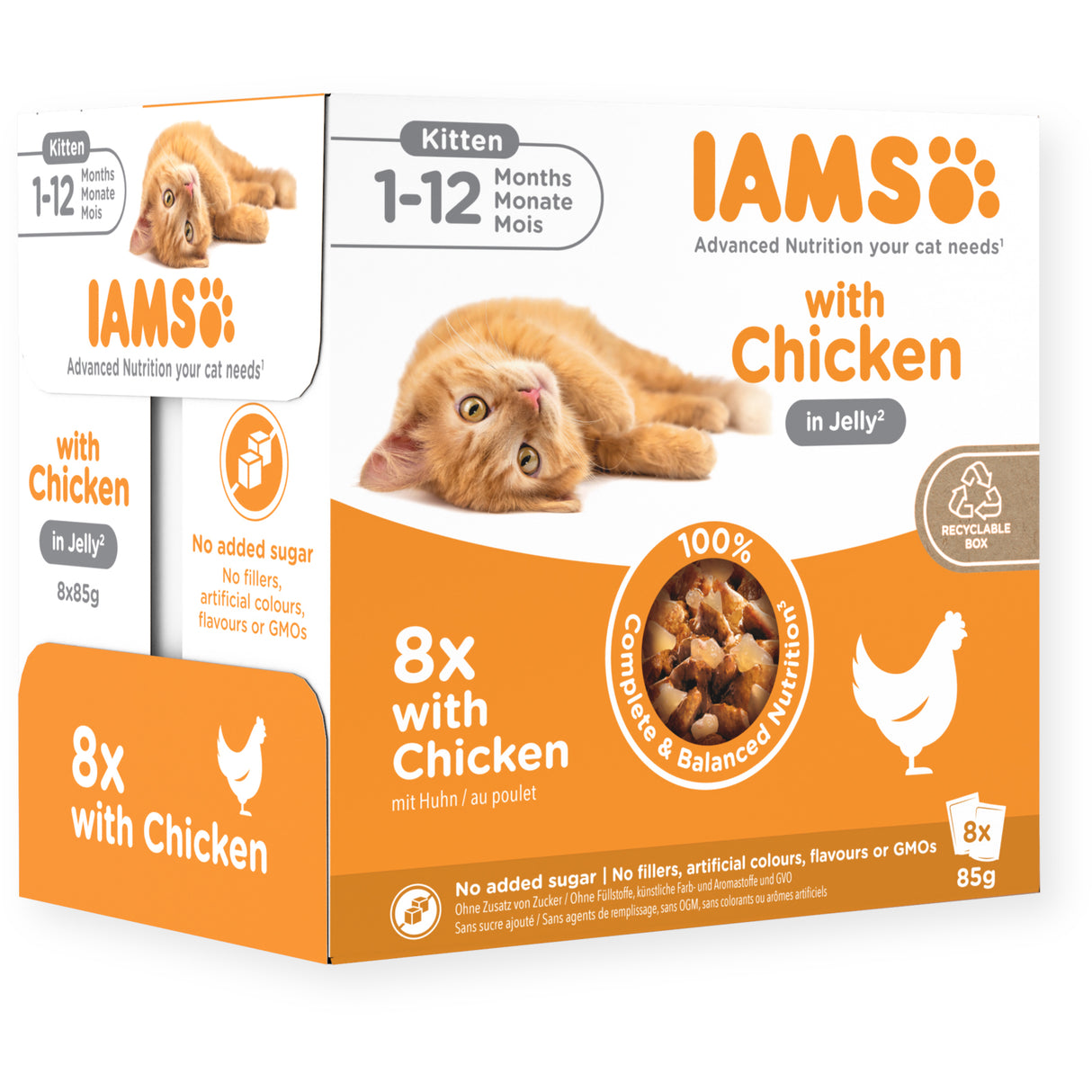 Iams Delights Wet Kitten Food Chicken In Jelly 8x85g