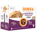 Iams Delights Wet Senior Cat 7+ Food Land & Sea Collection In Gravy 8x85g