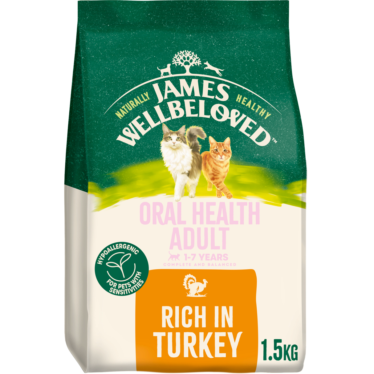 James Wellbeloved Cat - Adult Oral Health Turkey 1.5kg