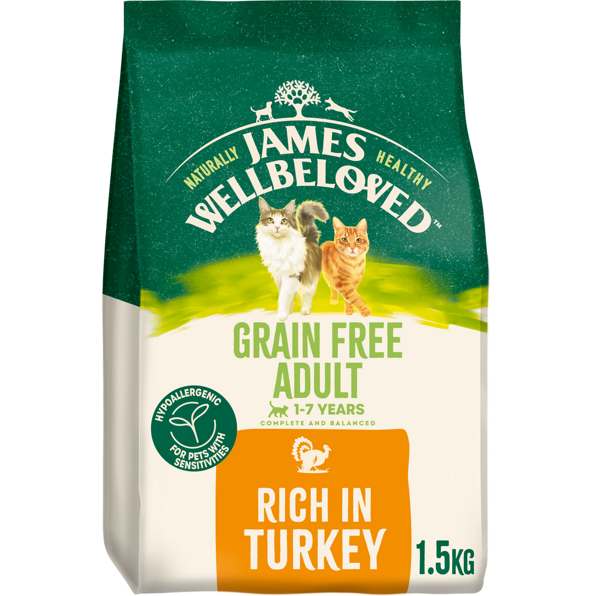 James Wellbeloved Cat - Grain Free  Adult Turkey 1.5kg