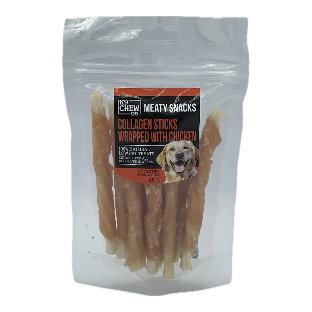K9 Chew Co Collagen Sticks Wrapped 5" With Chicken 100g