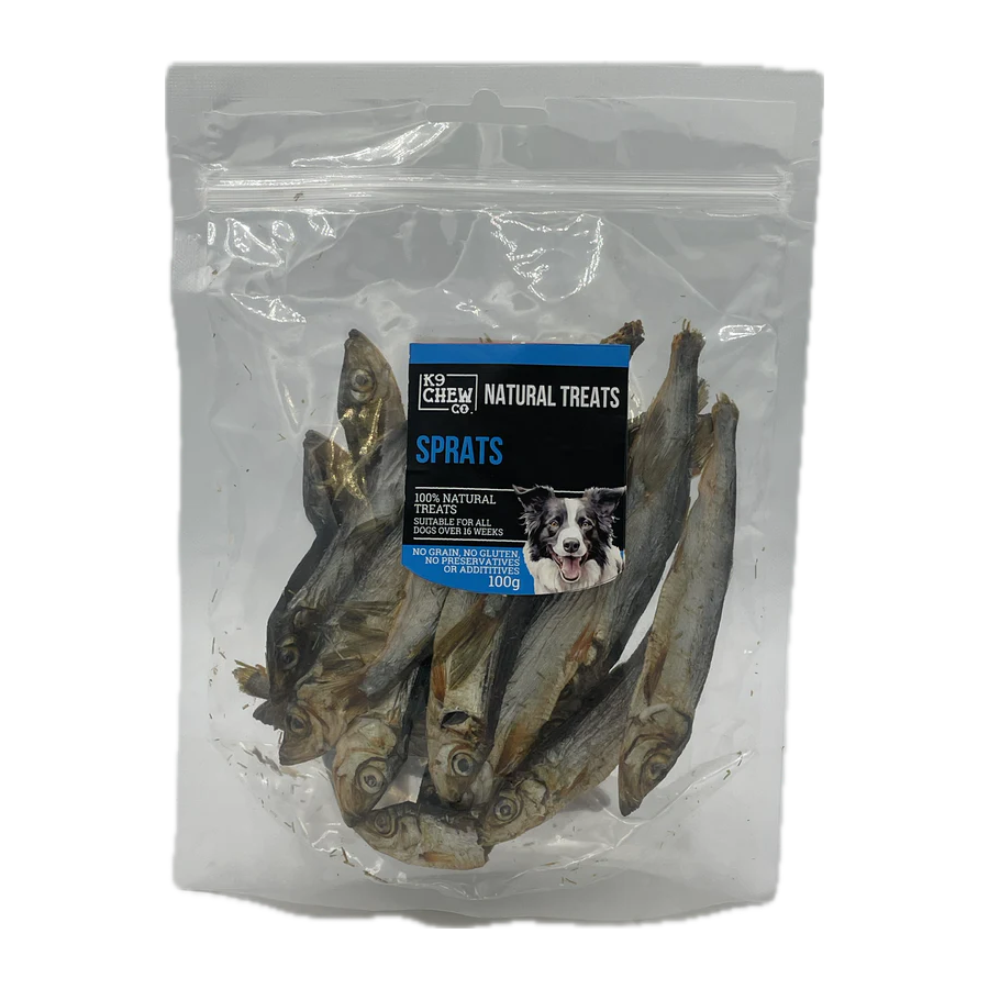 K9 Chew Co Dried Sprats 100g