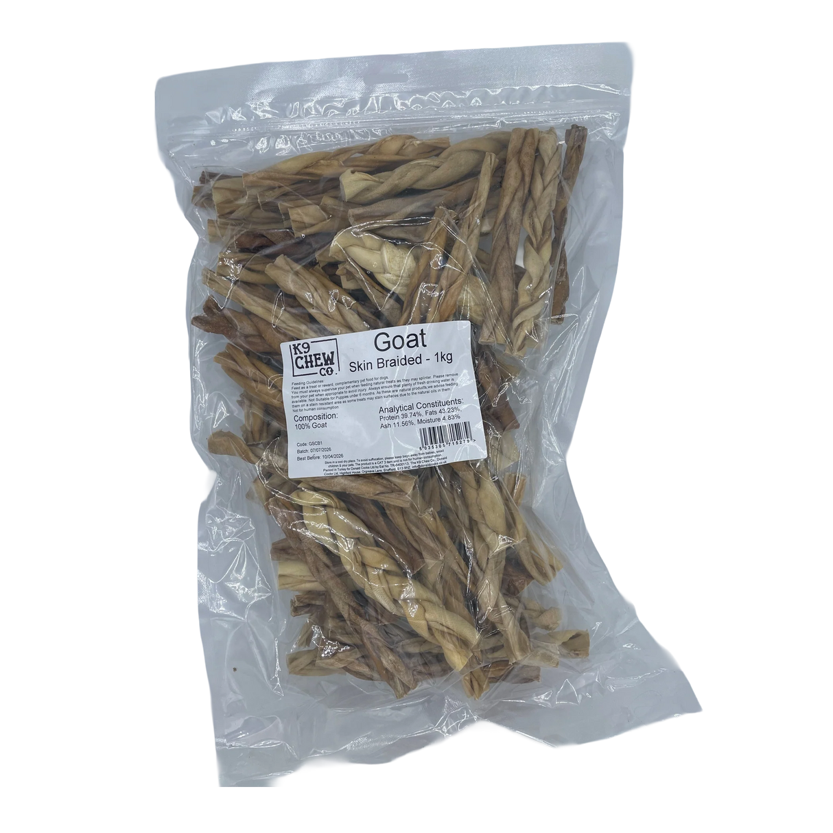 K9 Chew Co Goat Skin Braided 1kg