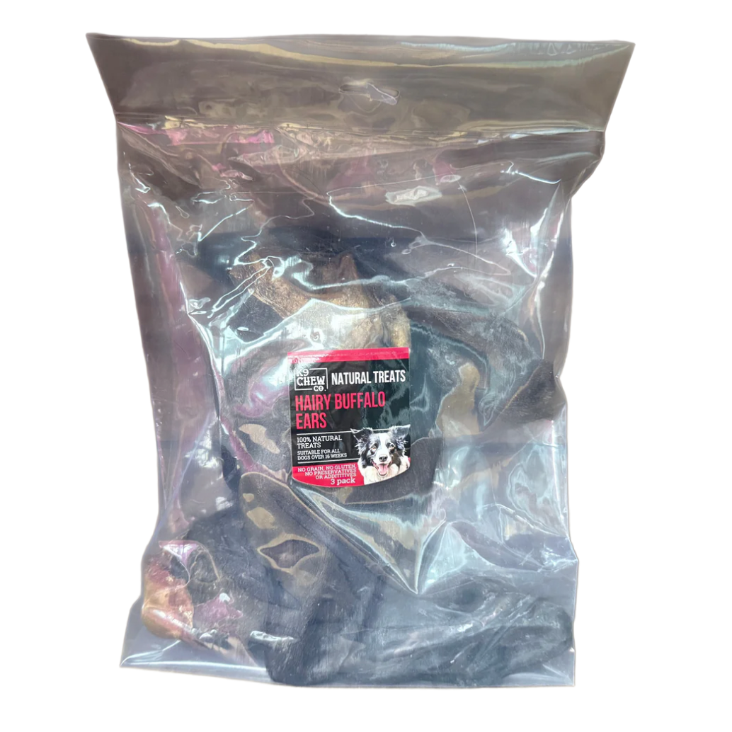 K9 Chew Co Hairy Buffalo  Ears 3 Pack