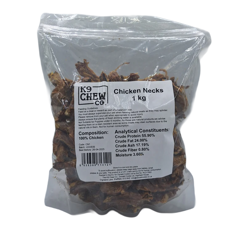 K9 Chew Co Chicken Neck Bag 1kg