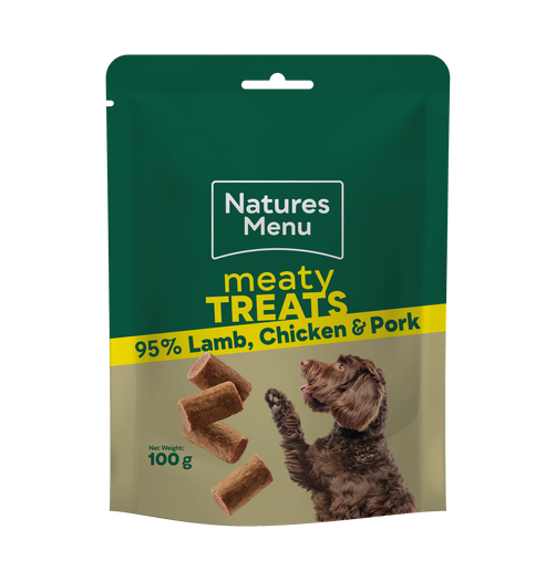 Natures Menu Dog - Meaty Treats Lamb, Chicken & Pork 100g