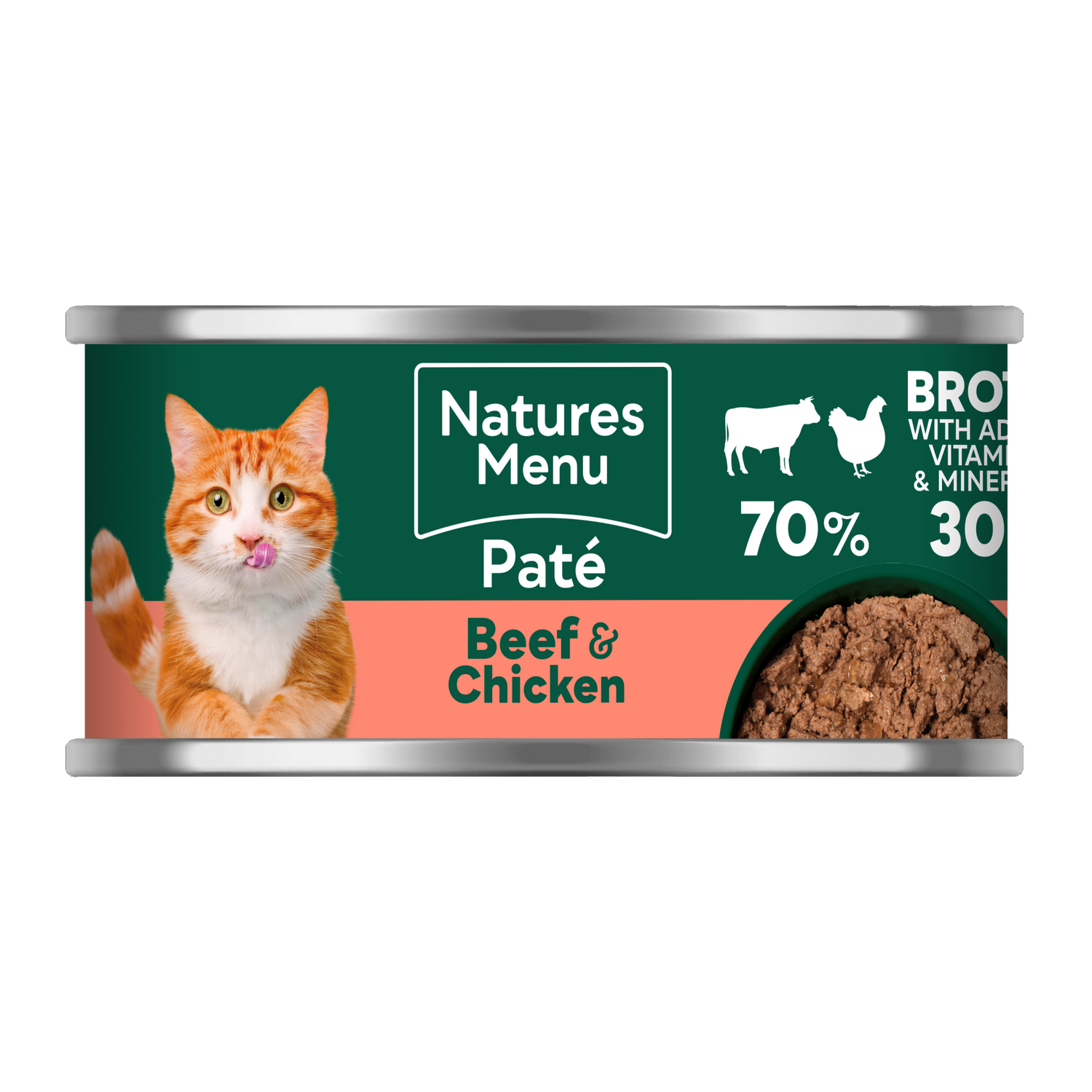 Natures Menu Cat - Adult Beef & Chicken Pate Cans 18x85g