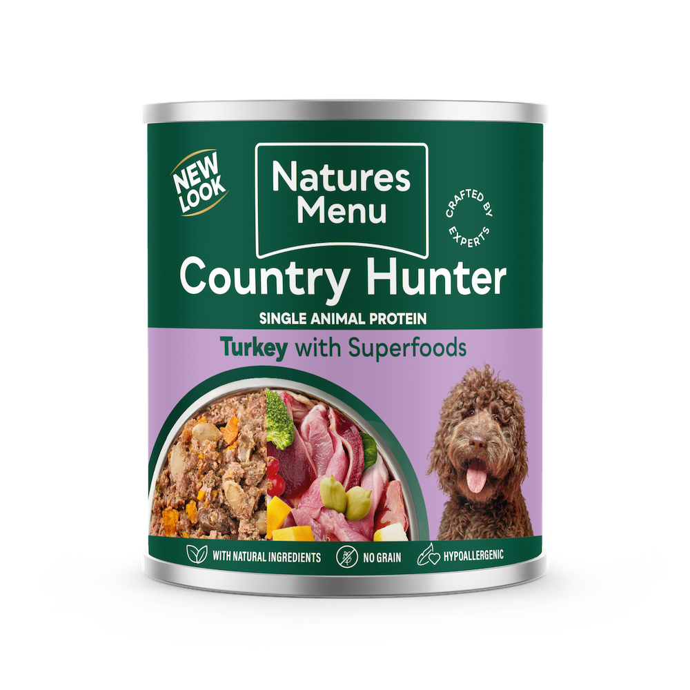 Natures Menu Dog - Country Hunter Cans Turkey with Superfood 6x600g