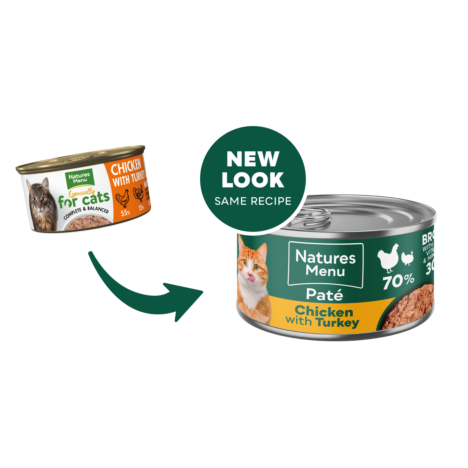 Natures Menu Cat - Adult Chicken & Turkey Pate Cans 18x85g