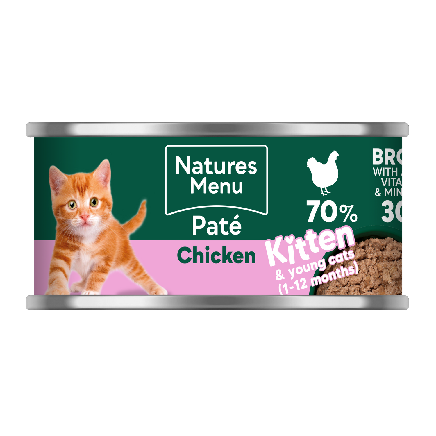 Natures Menu Cat - Kitten Chicken Pate Cans 18x85g