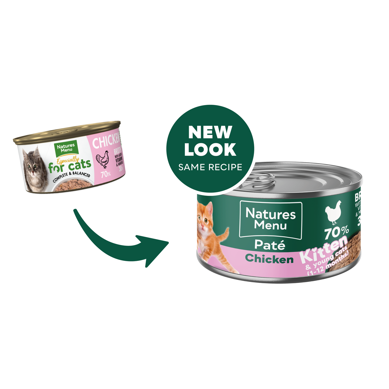 Natures Menu Cat - Kitten Chicken Pate Cans 18x85g