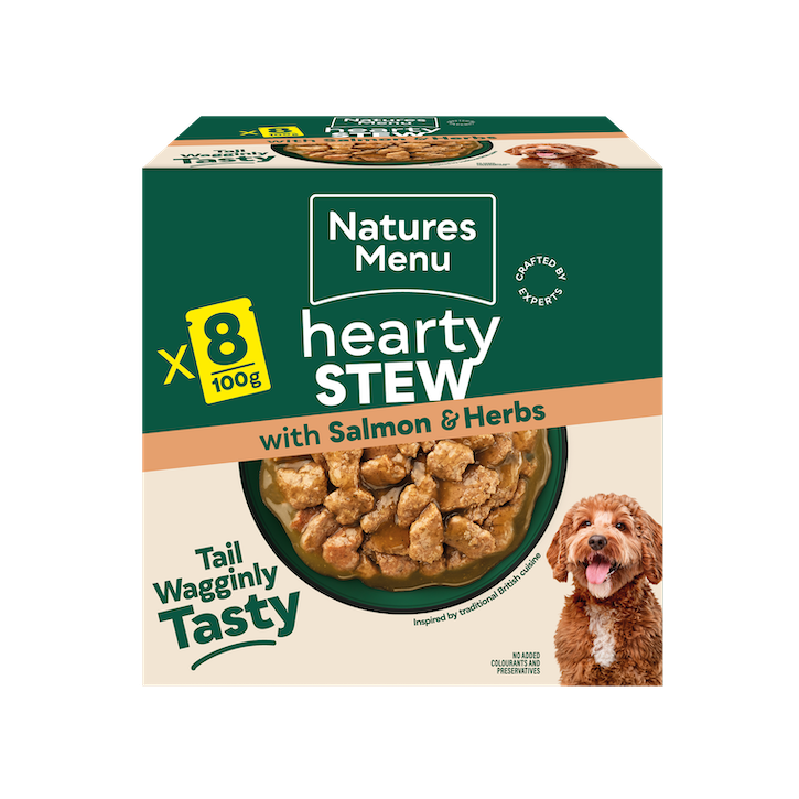 Natures Menu Dog - Salmon and Herb Hearty Stew Pouches 8x100g
