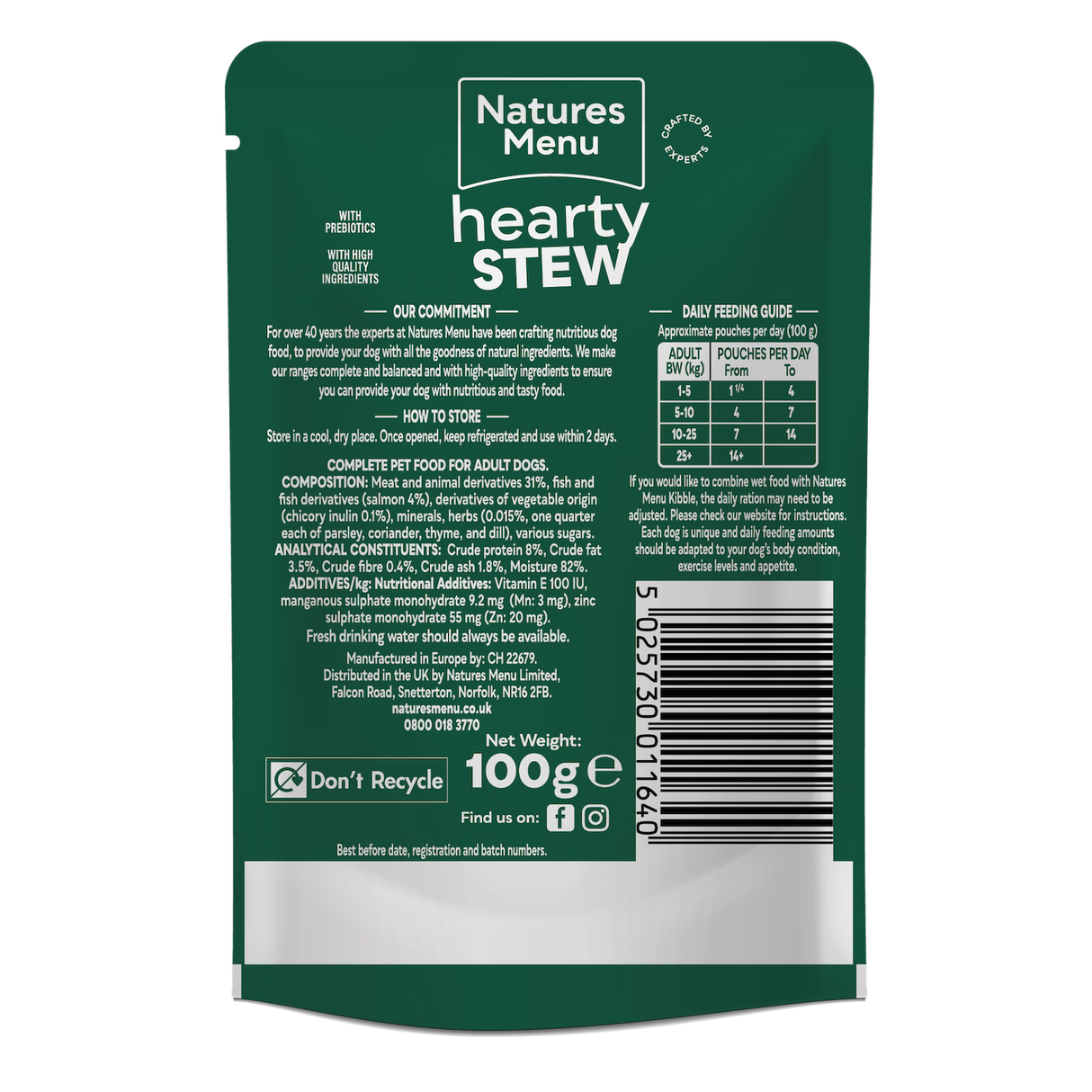 Natures Menu Dog - Salmon and Herb Hearty Stew Pouches 8x100g