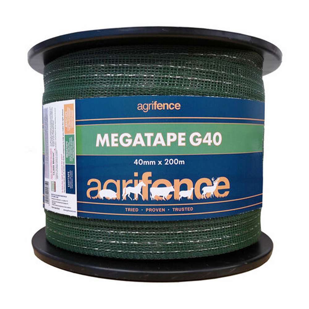Agrifence Megatape 40 Reinforced Tape Green 40mmX200m