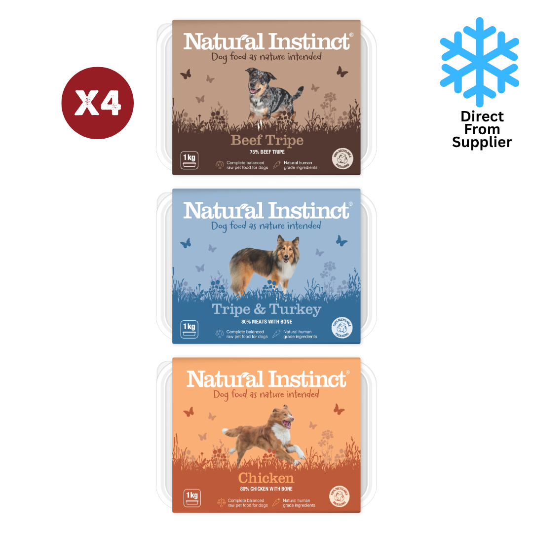 Natural Instinct Dog Natural Bundle (Tripe & Turkey, Chicken, Beef Tripe) 12x1kg