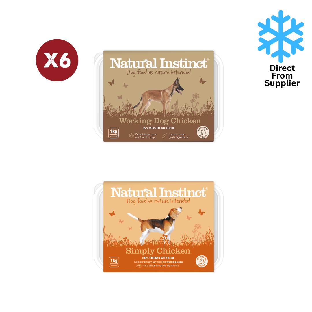 Natural Instinct Dog Bundle (Working Dog Chicken, Simply Chicken) 12x1kg