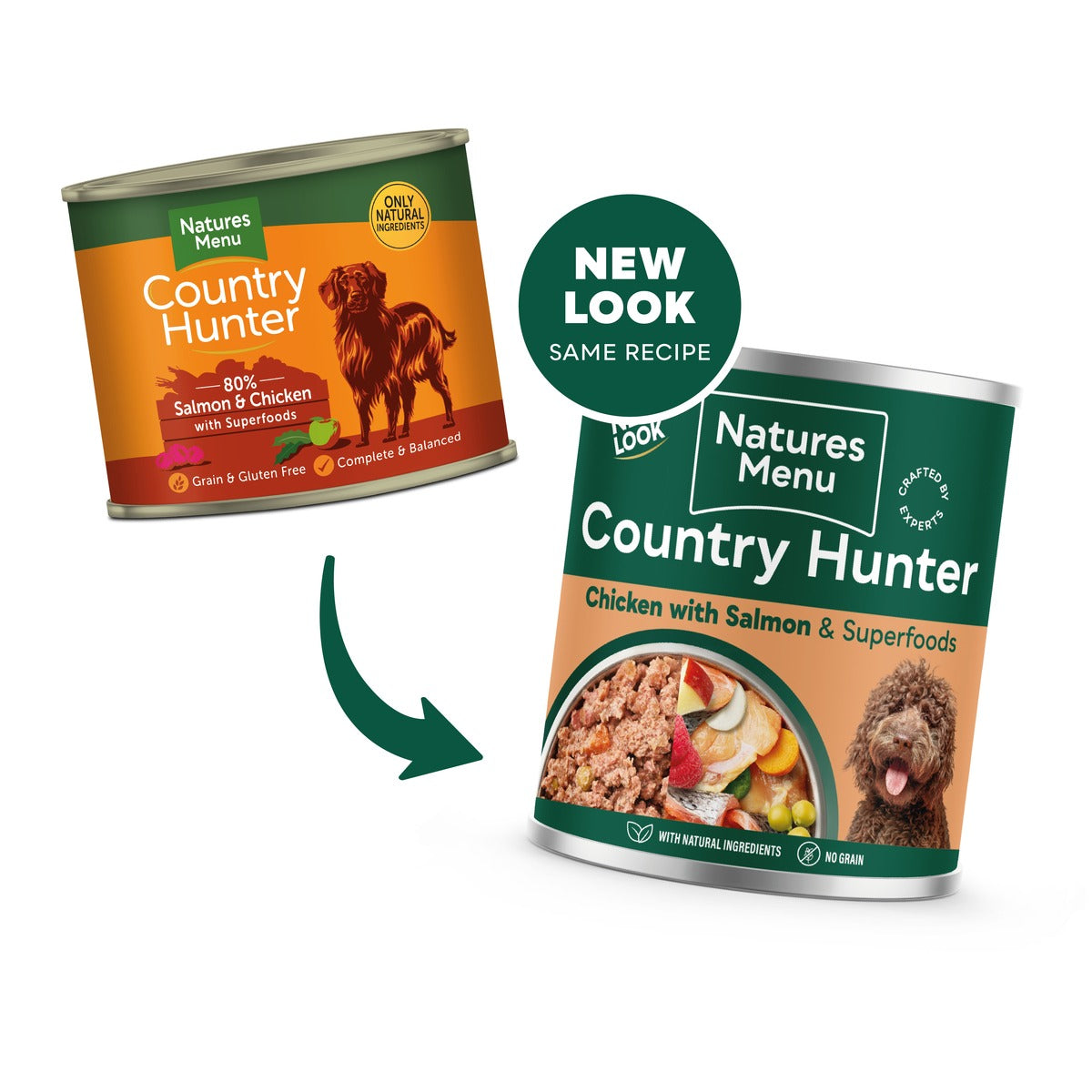 Natures Menu Dog - Country Hunter Cans Chicken  & Salmon with Superfoods 6x600g
