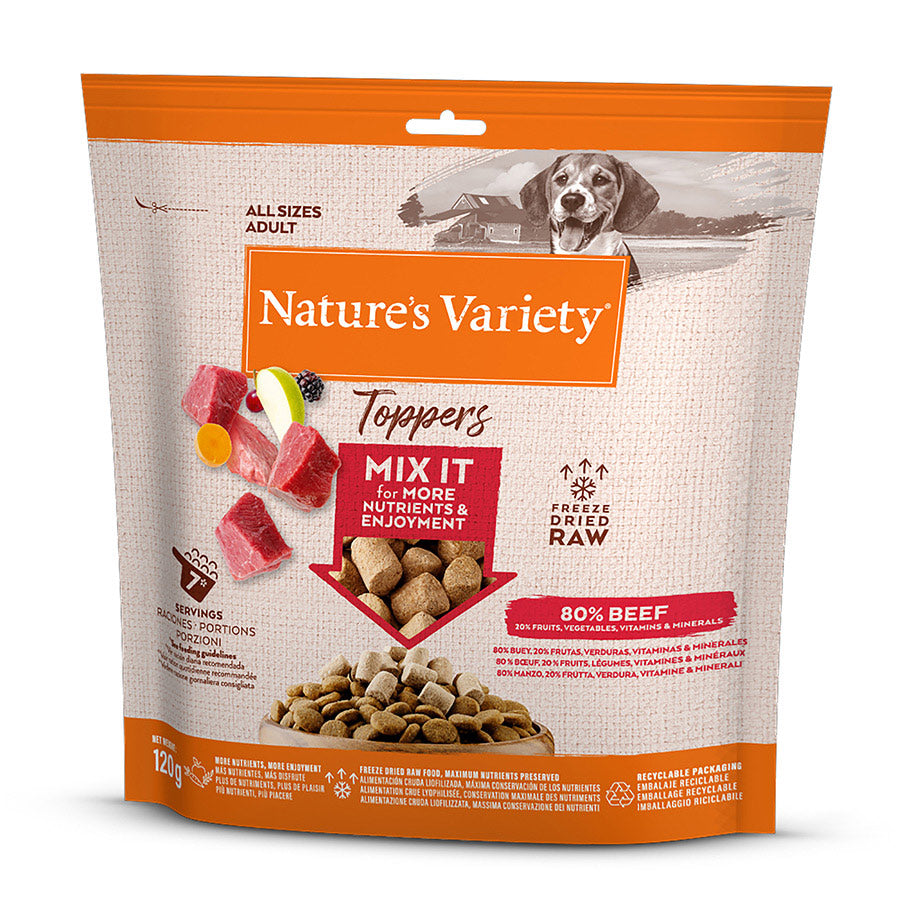 Natures Variety Dog - Freeze Dried Toppers Beef 120g