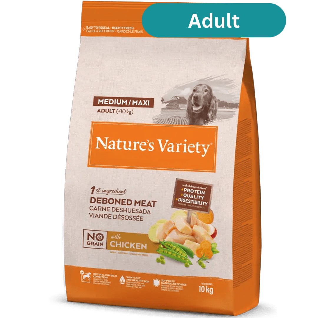 Natures Variety Dog - No Grain Medium/Maxi Chicken 10kg