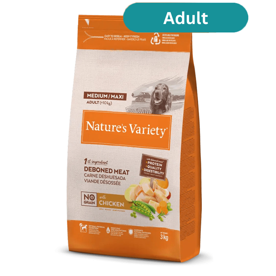 Natures Variety Dog - No Grain Adult Medium/Maxi Chicken 3kg