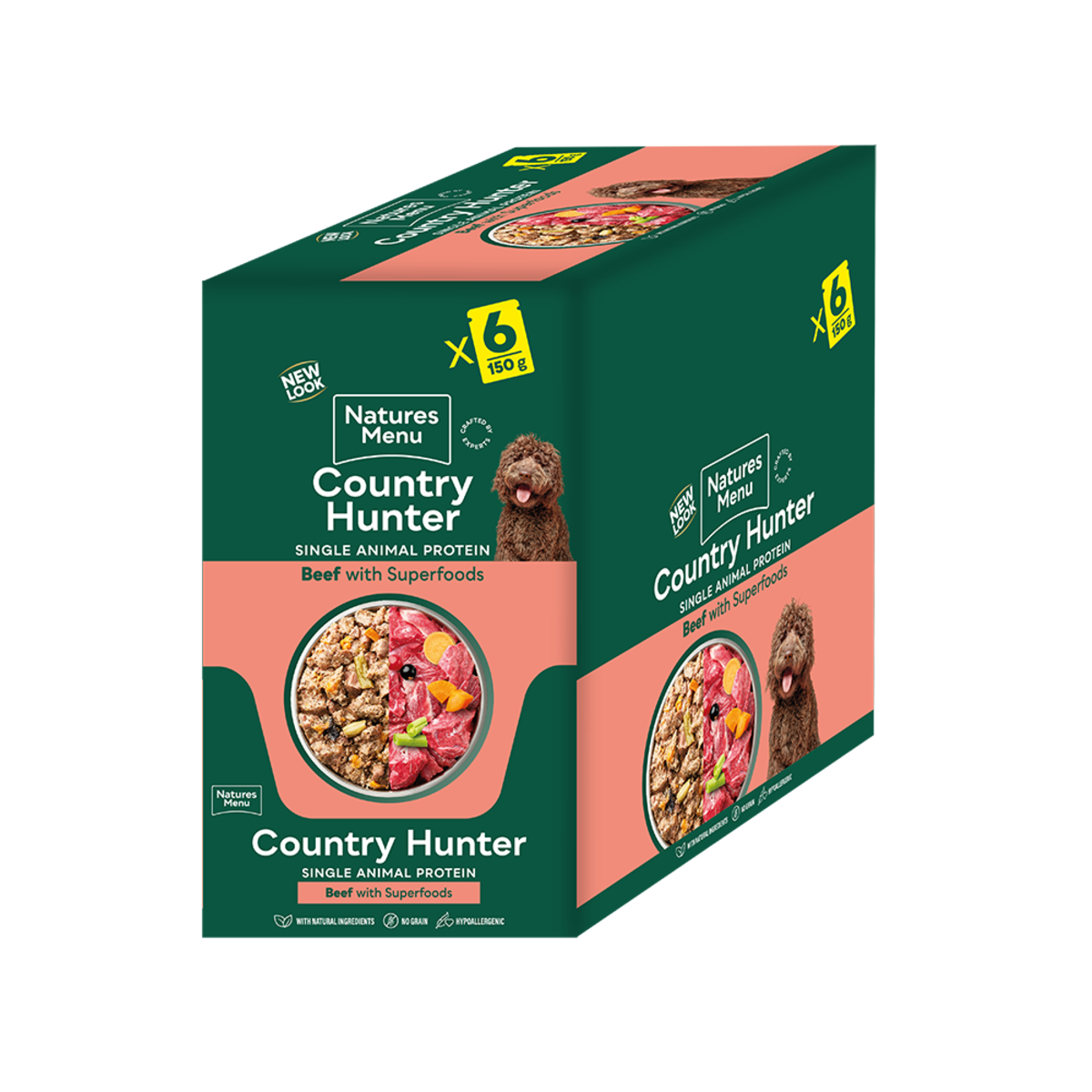 Natures Menu Dog - Country Hunter Beef With Superfoods 6x150g